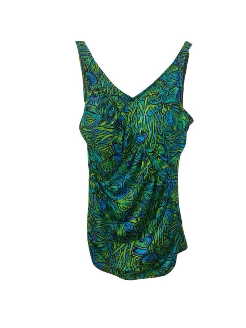 Jantzen Womens Vintage Green One Piece Swimsuit